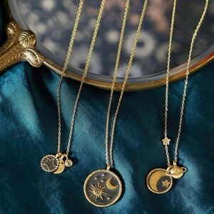 Gold Celestial Pendant Necklace